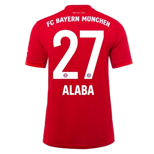 Camiseta Bayern Munich NO.27 Alaba Primera equipo 2019-20 Rojo
